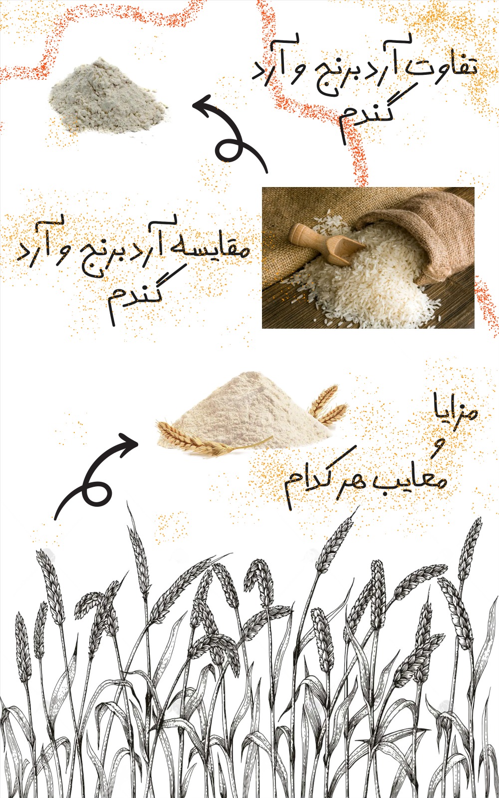 تفاوت آرد برنج و آرد گندم