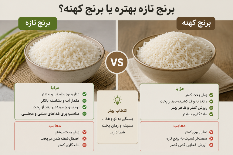 برنج تازه بخریم یا کهنه؟