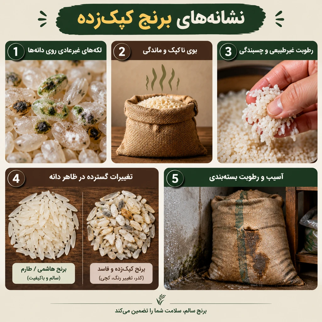 خطرات کپک زدن برنج و سم خطرناک آفلاتوکسین