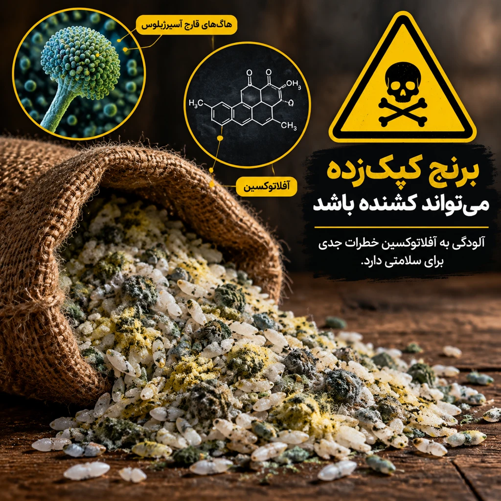 خطرات کپک زدن برنج و سم خطرناک آفلاتوکسین