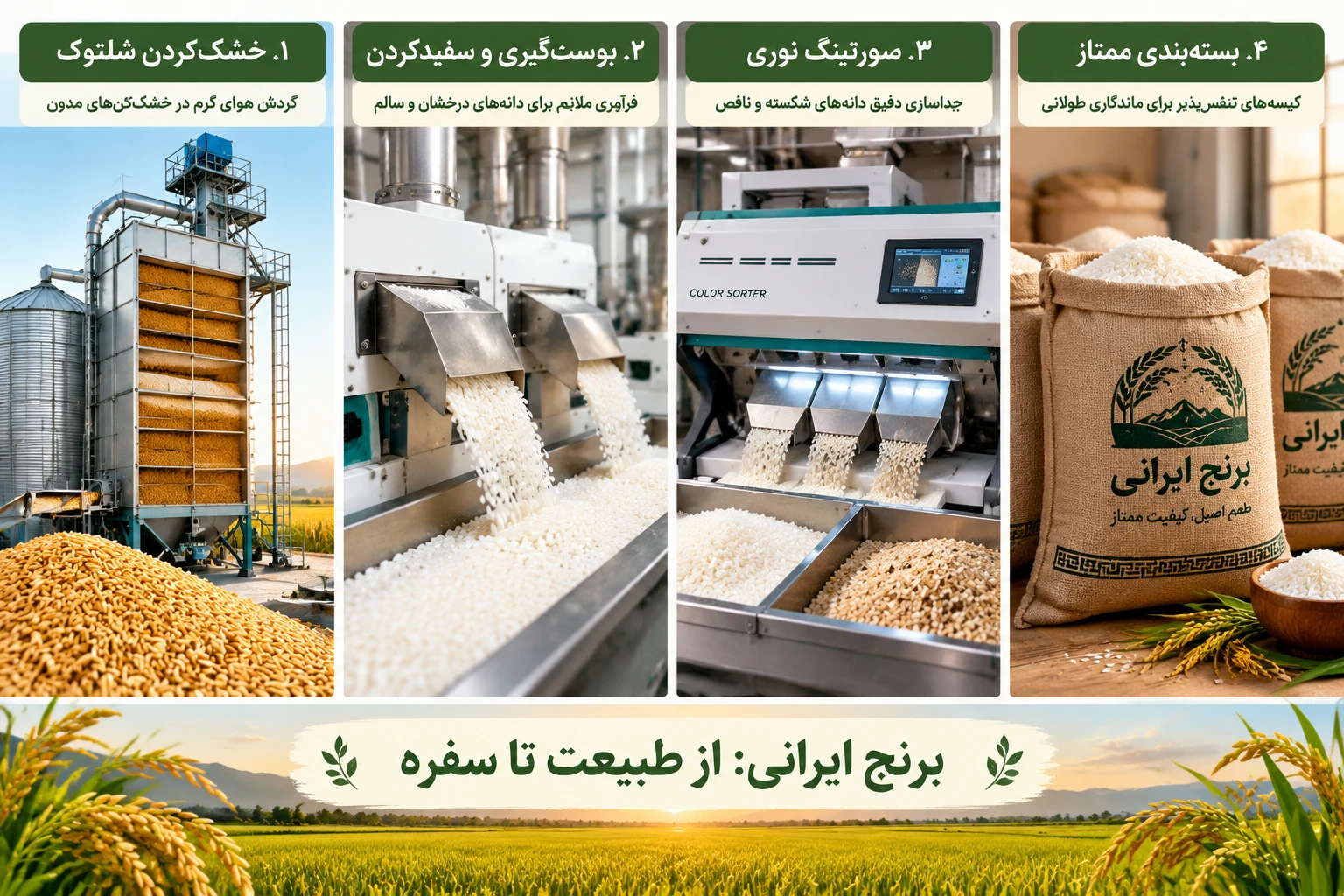 تاثیر زمان برداشت بر کیفیت برنج